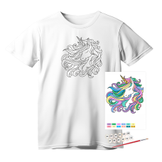 Набір, футболка-розмальовка, „Unicorn“, бавовна 100%, розмір S, ROSA Talent