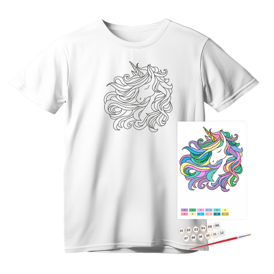 Набір, футболка-розмальовка, „Unicorn“, бавовна 100%, розмір S, ROSA Talent