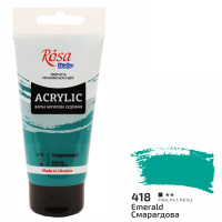 Фарба акрилова, Смарагдова, 75 мл, ROSA Studio