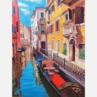 Холст на картоне с контуром, Города №2, 30х40, хлопок, акрил, ROSA START (GPA284213)