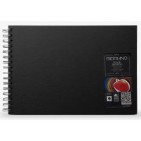 Блокнот для рисунка на спирали Black 21x29,7 см 190г/м2, 40 листов, черная бумага Fabriano А4