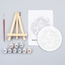 Набор картина по номерам Заквитчанная, круглая, Ø15 см, с мольбертом ROSA START