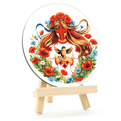 Набор картина по номерам Заквитчанная, круглая, Ø15 см, с мольбертом ROSA START