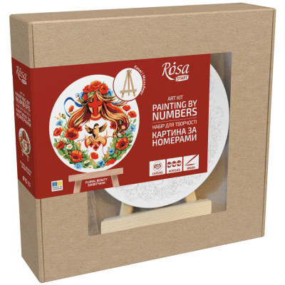 Набор картина по номерам Заквитчанная, круглая, Ø15 см, с мольбертом ROSA START