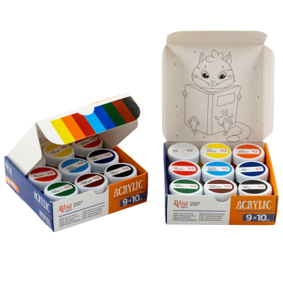 Набір дитячих акрилових фарб Cats 9×10 мл ROSA Kids