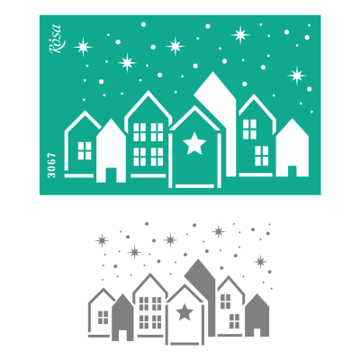 Трафарет многоразовый, №3067, Элементы и надписи 13х20см, серия Новый год, ROSA Talent