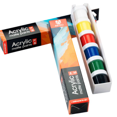 Набір акрилових фарб Art матові 6x10 мл Arteo