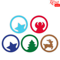 Набор фетровых заготовок Новый Год 1, 4,5х4,5см, 5шт, ROSA Talent