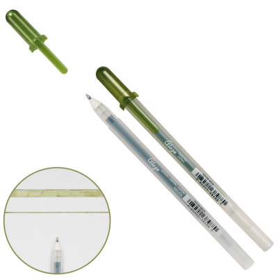 Ручка гелевая, GLAZE 3D-ROLLER, Зеленый хаки, Sakura