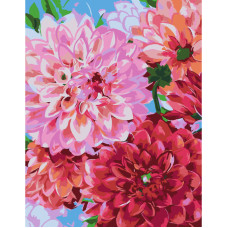 Набір, картина за номерами, "Квіти жоржини", 35х45 см, в коробці, ROSA START