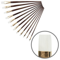 Кисть Синтетика плоская, Snow 1098F, №24, длинная ручка KOLOS