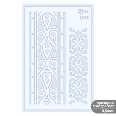 Трафарет многоразовый универсальный №U66 серия Ажур 13х20 прозрачный 0,5мм ROSA TALENT