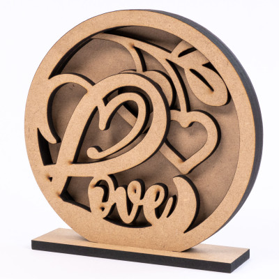 3D композиция „Love“ 2, МДФ, 15х15 см, ROSA Talent