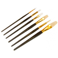 Набор кистей 7068, синтетика/щетина круг/плос/овал, 2/2/2 шт, KOLOS