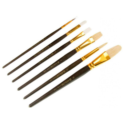 Набір пензлів 7068, синтетика/щетина круг/плос/овал, 2/2/2 шт, KOLOS