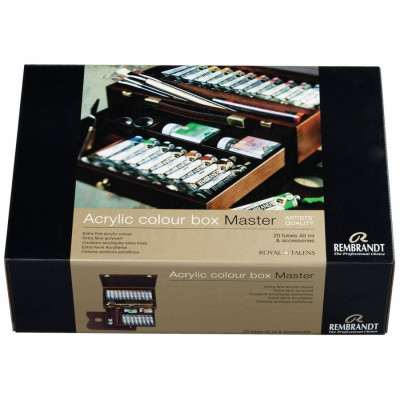Набір акрилових фарб Rembrandt MASTER 20 туб + матеріали Royal Talens