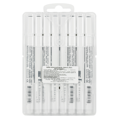 Набір чорних лайнерів Marvy Drawing Pen, 8 шт