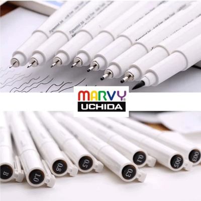 Набір чорних лайнерів Marvy Drawing Pen, 8 шт