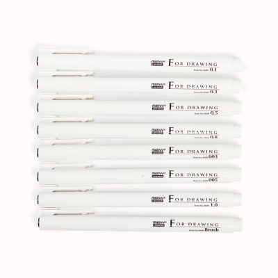 Набір чорних лайнерів Marvy Drawing Pen, 8 шт