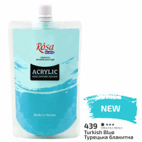 Краска акриловая Турецкая голубая 200 мл ROSA Studio