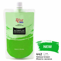 Краска акриловая Желто-зеленая 200 мл ROSA Studio