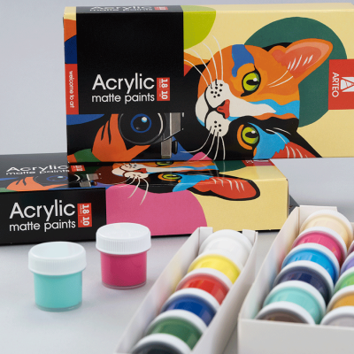 Набір акрилових фарб ColorCat матові 18x10 мл Arteo