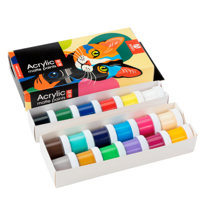 Набір акрилових фарб ColorCat матові 18x10 мл Arteo