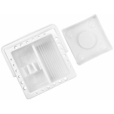 Пензлемийка пластикова з кришкою (13х13х9см), D.K.ART CRAFT