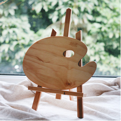 Палитра деревянная, овальная, эргономичная, промасленная, 30х40 см, ROSA Gallery