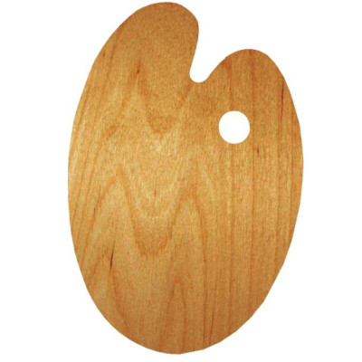 Палитра деревянная, овальная, эргономичная, промасленная, 30х40 см, ROSA Gallery