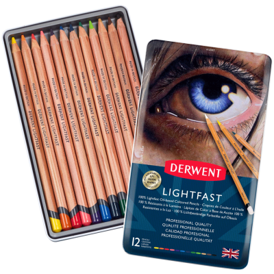 Набор карандашей Lightfast, 12шт., металл, Derwent