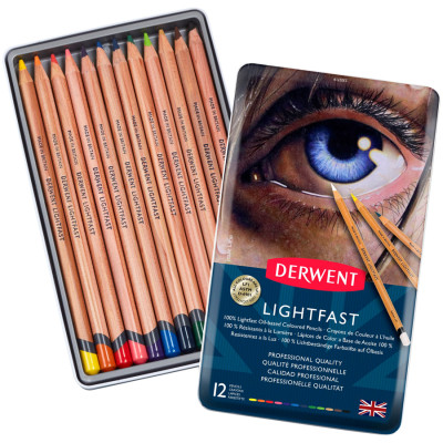 Набор карандашей Lightfast, 12шт., металл, Derwent