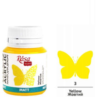 Акриловая краска матовая 20 мл Желтый №3