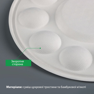 Палитра SINOART, бамбуковая, биоразлагаемая, диаметр 18,7 см, 10 лунок, 10 шт в упаковке Палитра SINOART, бамбуковая, биоразлагаемая, диаметр 18,7 см, 10 лунок, 10 шт в упаковке