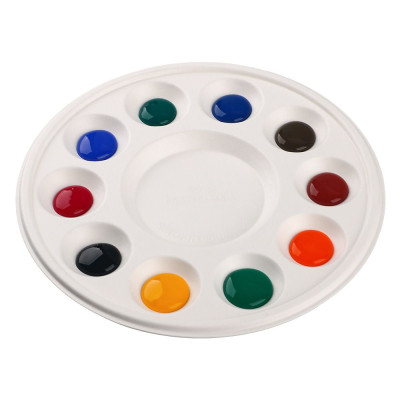 Палитра SINOART, бамбуковая, биоразлагаемая, диаметр 18,7 см, 10 лунок, 10 шт в упаковке Палитра SINOART, бамбуковая, биоразлагаемая, диаметр 18,7 см, 10 лунок, 10 шт в упаковке