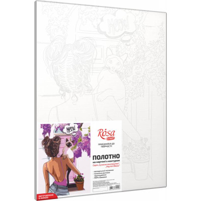 Полотно на картоні з контуром, „Pop Art Meow“, 30х40, бавовна, акрил, ROSA START