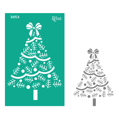 Трафарет многоразовый, №3053, Элементы и надписи 13х20см, серия Новый год, ROSA Talent