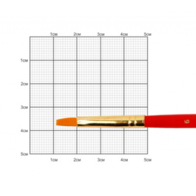 Пензель Синтетика плоска, № 6, коротка ручка ROSA START