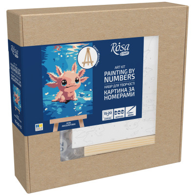 Набор картина по номерам Аксолотль, 15x20 см, с мольбертом ROSA START Набор картина по номерам Аксолотль, 15x20 см, с мольбертом ROSA START