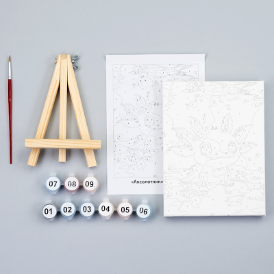 Набор картина по номерам Аксолотль, 15x20 см, с мольбертом ROSA START Набор картина по номерам Аксолотль, 15x20 см, с мольбертом ROSA START