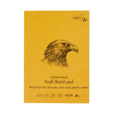 Блокнот-склейка для ескизов AUTHENTIC (Kraft) А5, 90г/м2, 60л, коричневый цвет, SMILTAINIS (5EA-60/KRAFT)