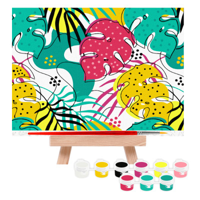 Набір, картина за номерами, „Листя“, 15х20см, з мольбертом, ROSA START