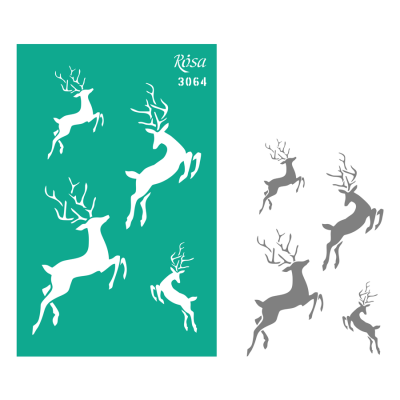 Трафарет многоразовый, №3064, Элементы и надписи 13х20см, серия Новый год, ROSA Talent