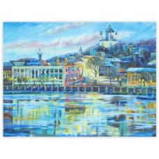 Полотно на картоні з контуром, Міста, " Київ", 30*40, бавовна, акрил, ROSA START