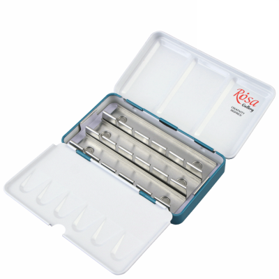 Пенал металевий для акварельних фарб на 12 кювет бірюзовий ROSA Gallery