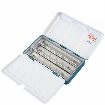Пенал металевий для акварельних фарб на 12 кювет бірюзовий ROSA Gallery
