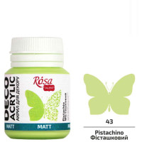 Акрил для декору, Фісташковий, матовий, 20 мл, ROSA TALENT
