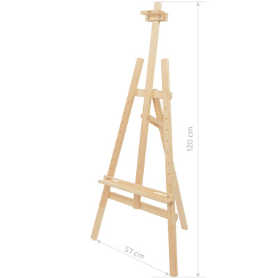 Мольберт стаціонарний, Ліра дитяча, сосна, 57х60х120см, мак. висота полотна 87см, ROSA Studio