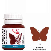 Акрил для декора, Коричневый, матовый, 20 мл, ROSA TALENT