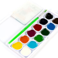 Набір акварельних фарб Cats, 12 кол., з/пензликом, ROSA Kids